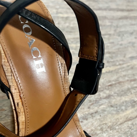 Coach ALANNA Open Toe Strapped Black and Brown Heels Sandals - Picture 9 of 16